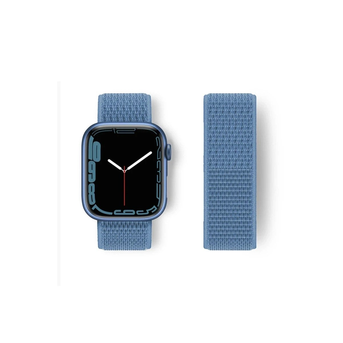 Mey İthalat® Watch 38mm Hasırlı Cırtcırtlı Kordon - Mavi