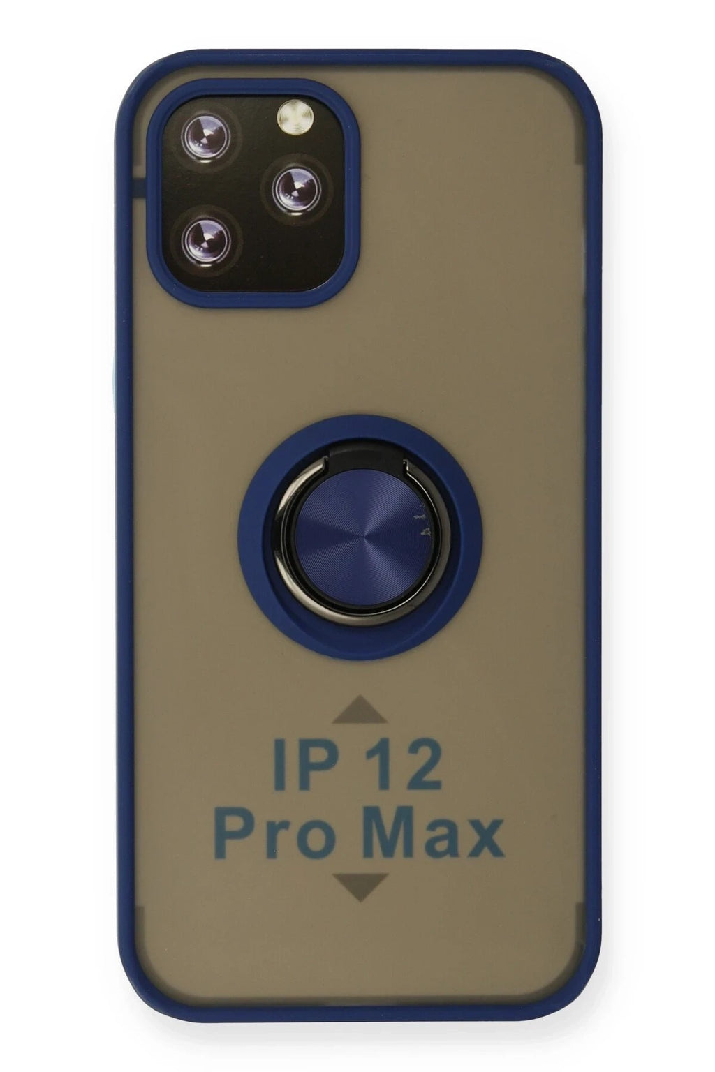 Mey İthalat® iPhone 12 Pro Kılıf Montreal Yüzüklü Silikon Kapak - Lacivert