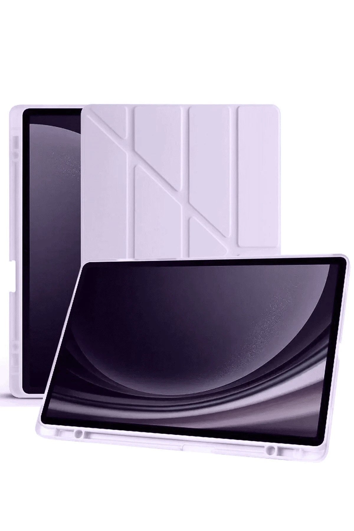 Mey İthalat® Samsung Galaxy X610 Tab S9 FE Plus 12.4 Kılıf Kalemlikli Mars Tablet Kılıfı - Lila