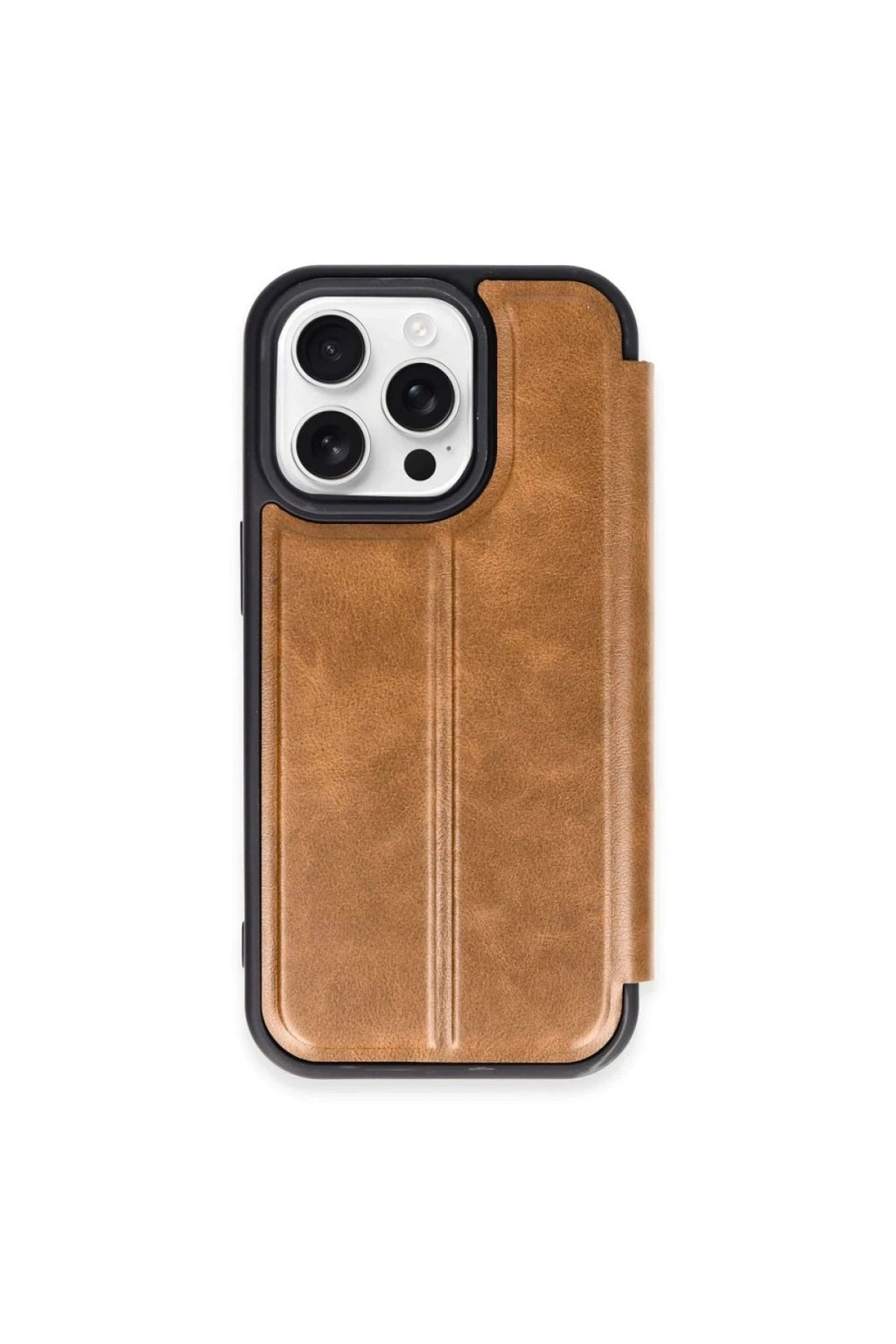 Mey İthalat® iPhone 15 Pro Max Kılıf Flip Cover - Taba