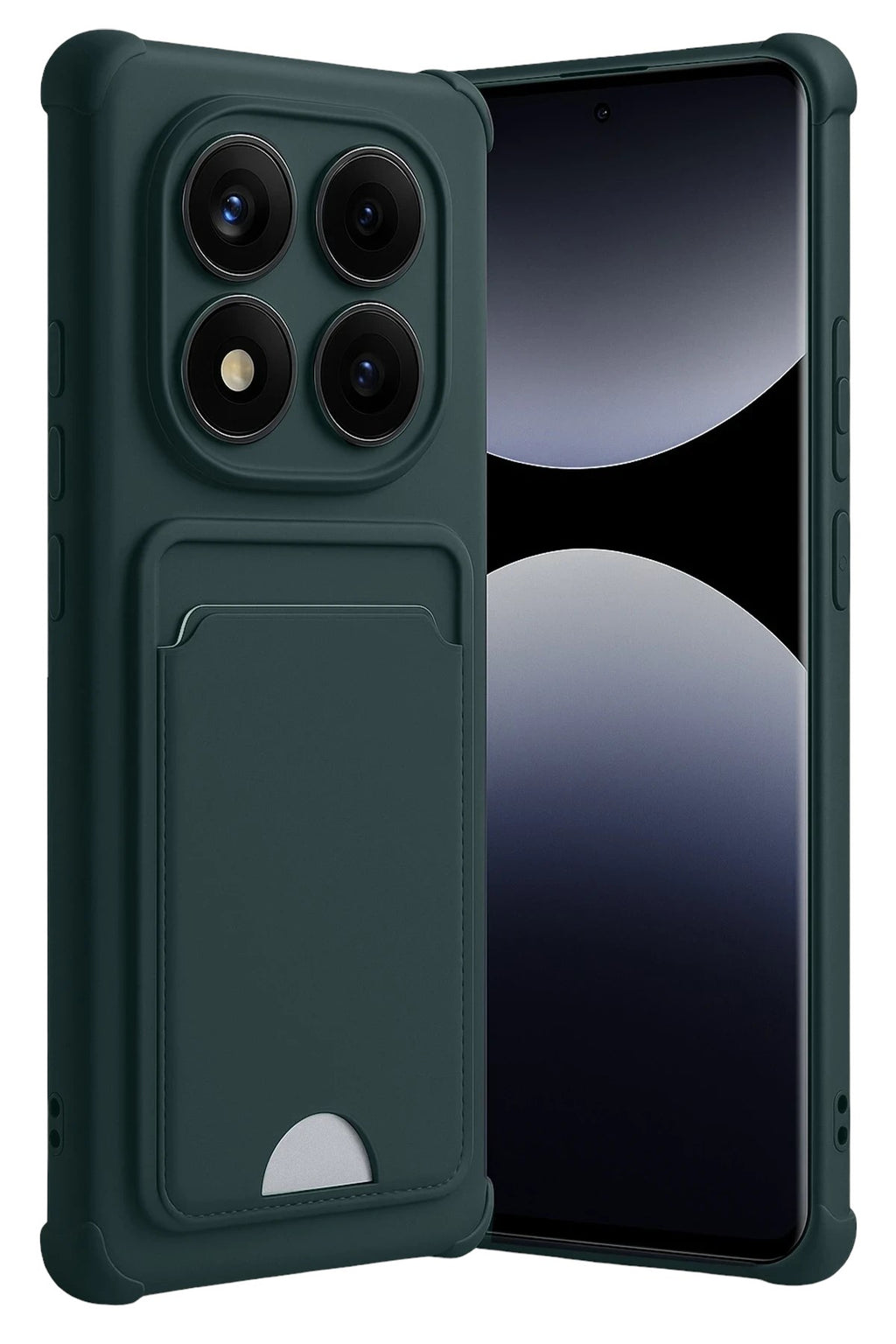 Mey İthalat® Redmi Note 14 Pro 5G Kelvin Kartvizitli Silikon - Koyu Yeşil