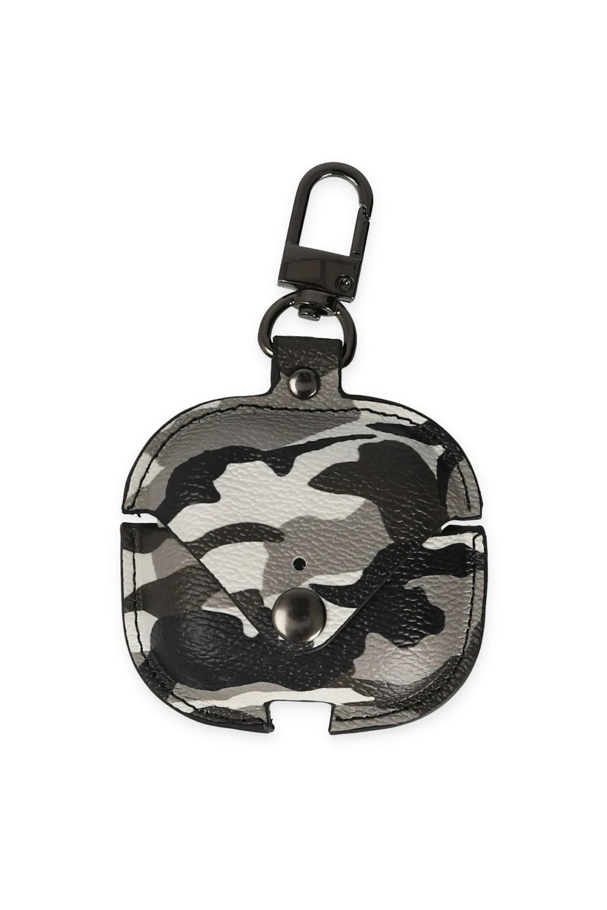 Mey İthalat® Airpods Pro 2 (2.nesil) Çanta Kamuflaj Deri Kılıf - Gri