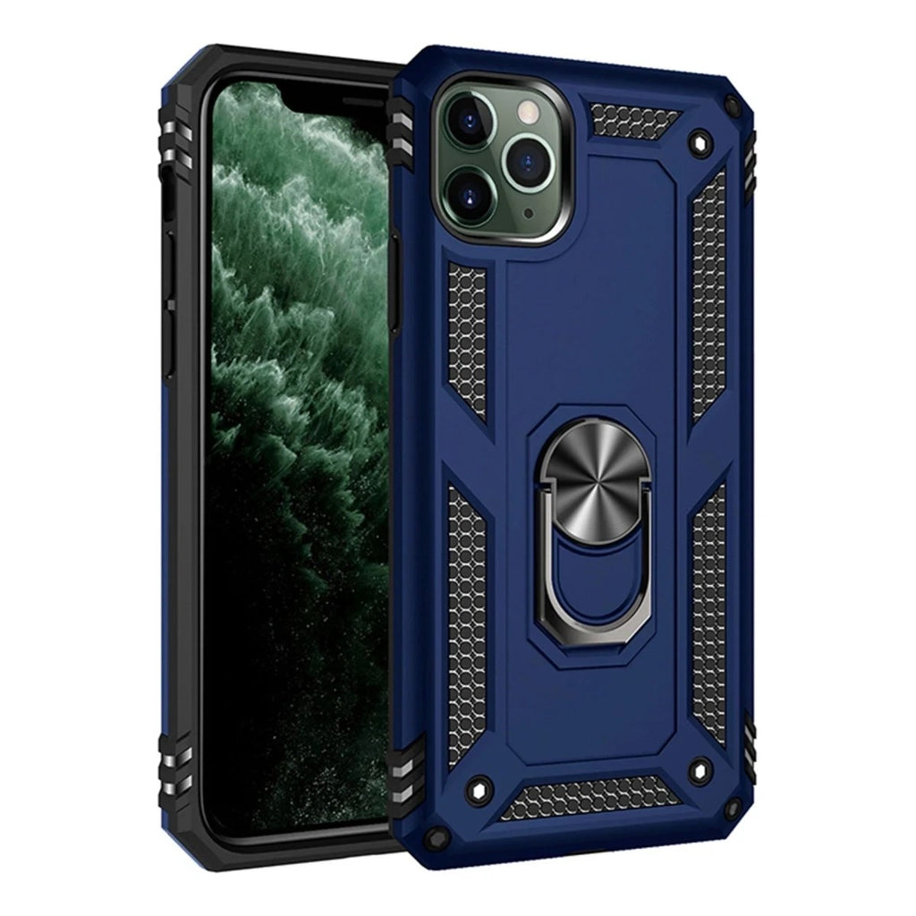 Mey İthalat® iPhone 11 Pro Max Kılıf Sofya Yüzüklü Silikon Kapak - Lacivert