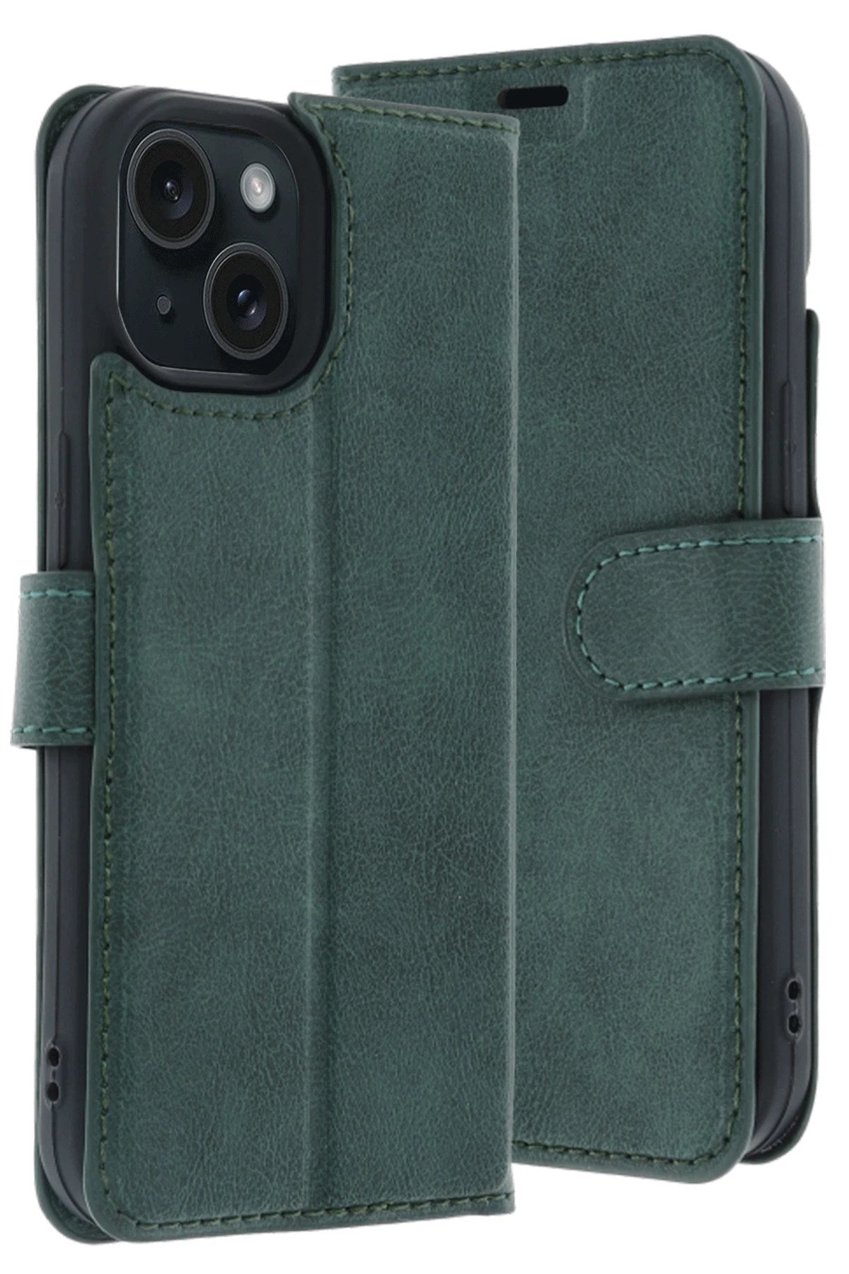 Mey İthalat® iPhone 15 Trend S Plus Kapaklı Kılıf - Yeşil