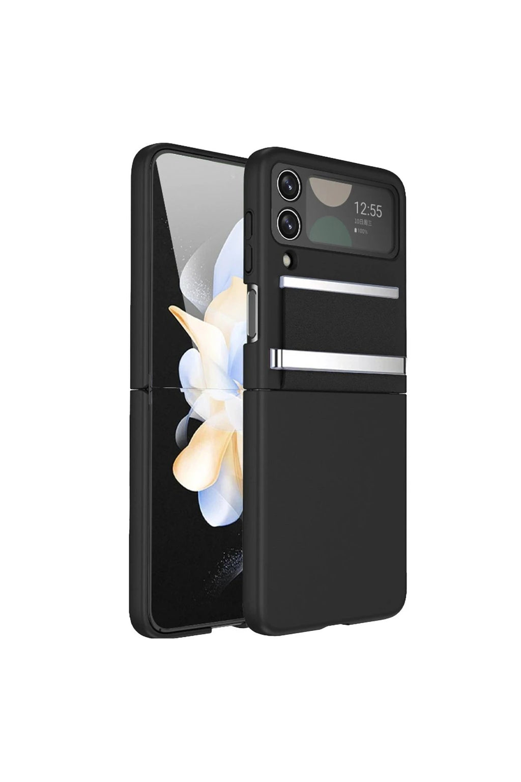 Mey İthalat® Samsung Galaxy Z Flip 3 Kılıf Belt Flip Kapak - Siyah