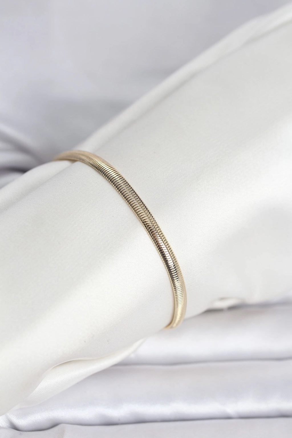 Mey İthalat® CM 14K Gold Renk Yassı Yılan Zincir Model Kadın Bileklik