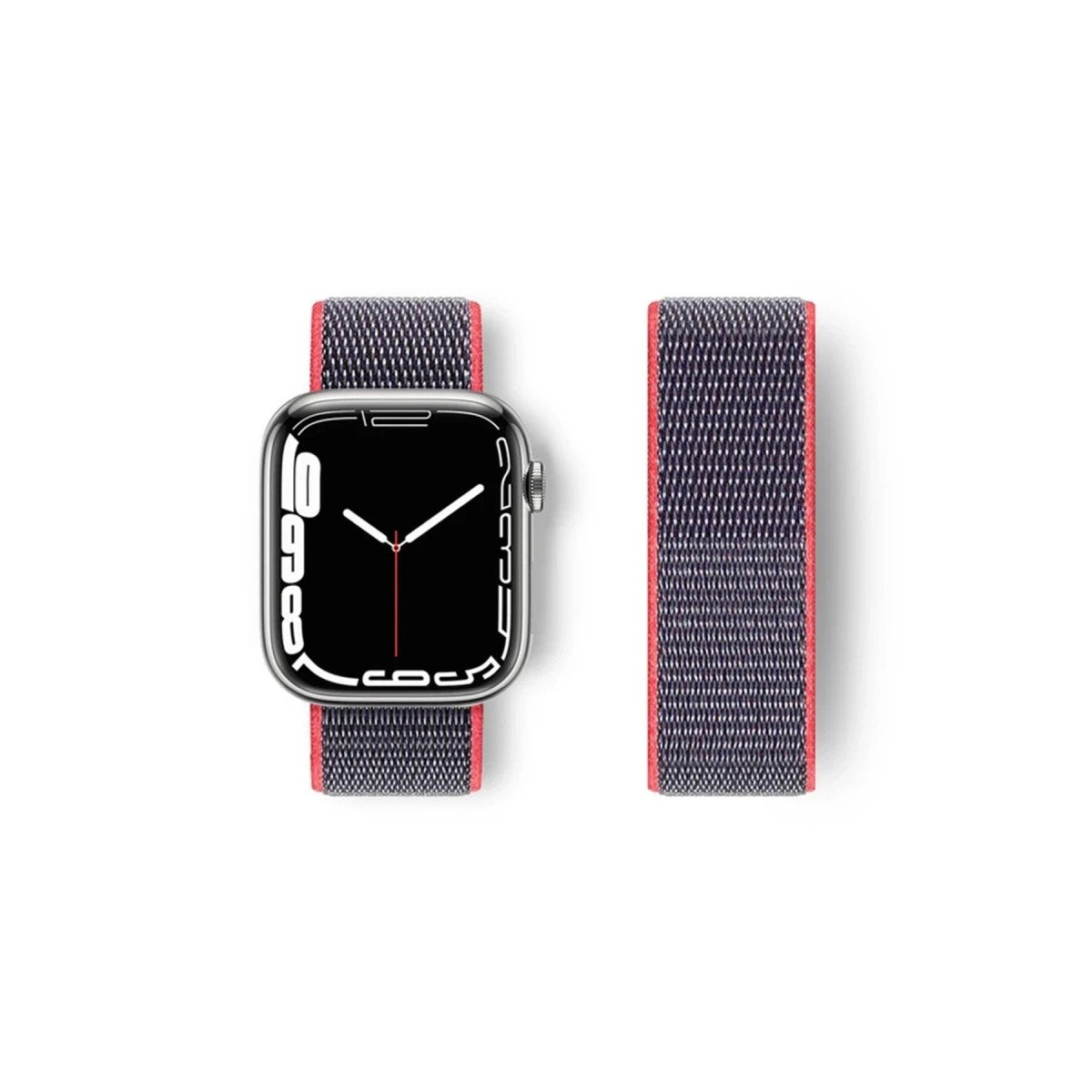 Mey İthalat® Watch 42mm Hasırlı Cırtcırtlı Kordon - Pembe