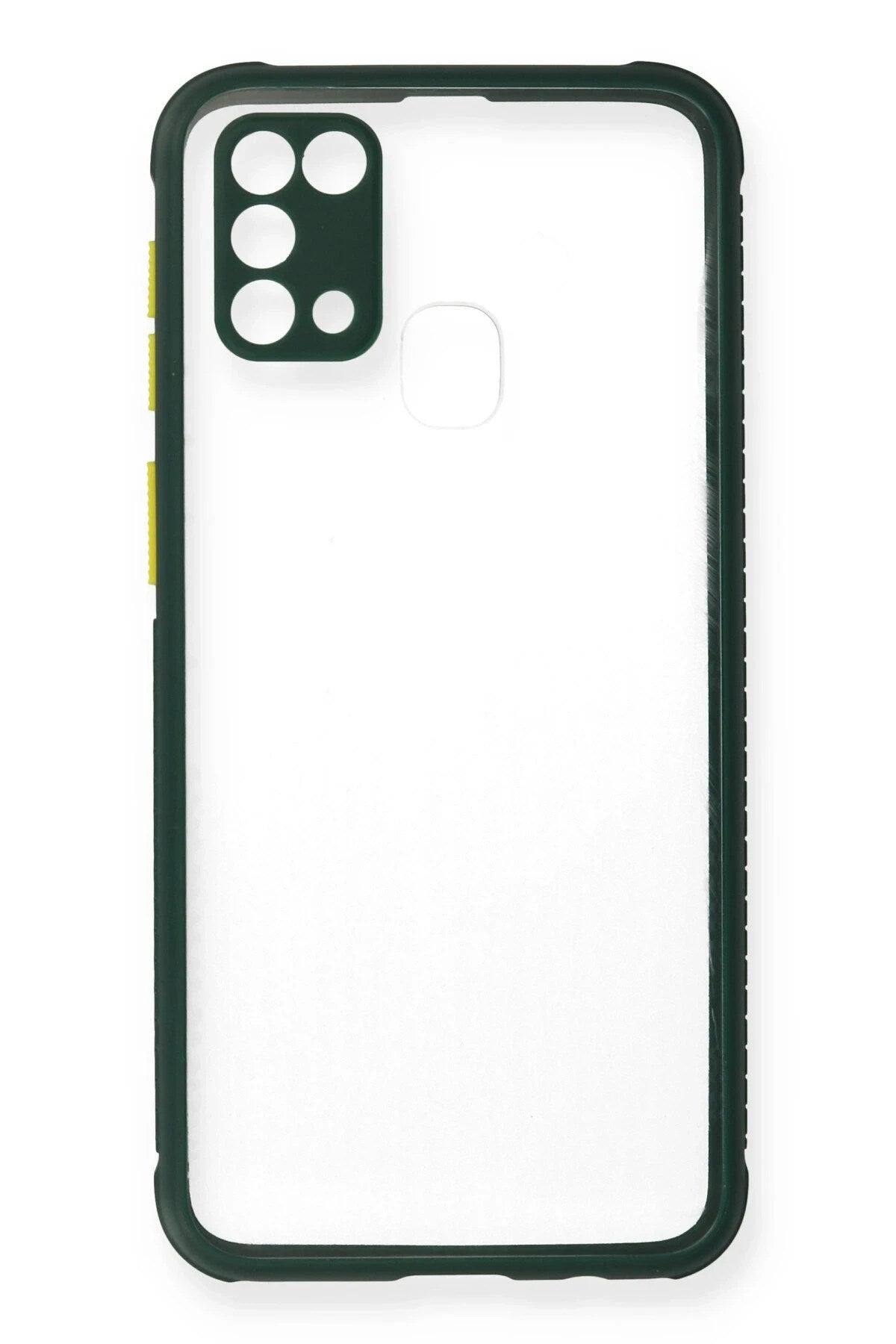 Mey İthalat® Samsung Galaxy M31 Kılıf Miami Şeffaf Silikon - Koyu Yeşil
