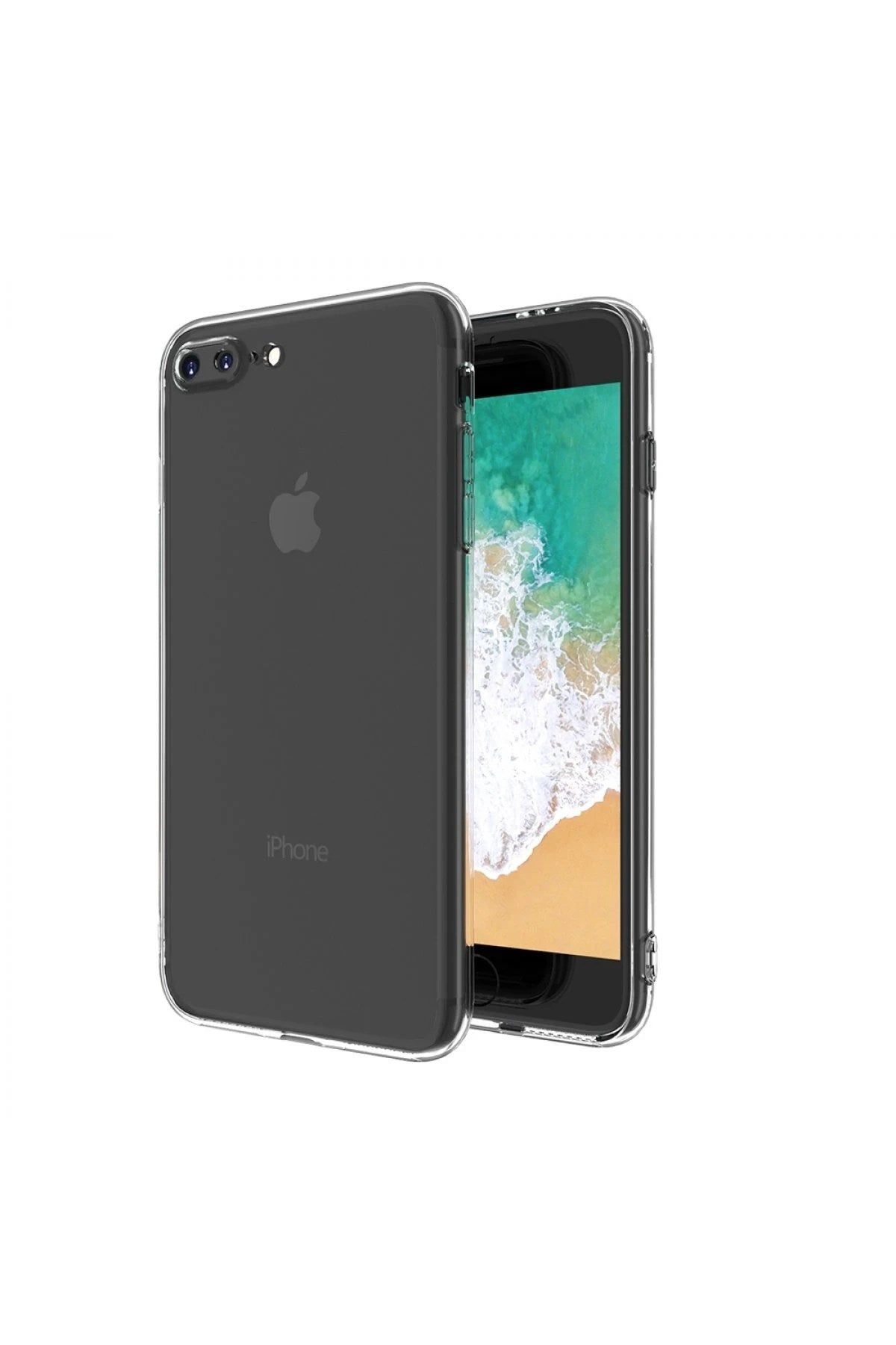 Mey İthalat® iPhone 8 Plus Kılıf Deluxe 2mm Şeffaf Silikon