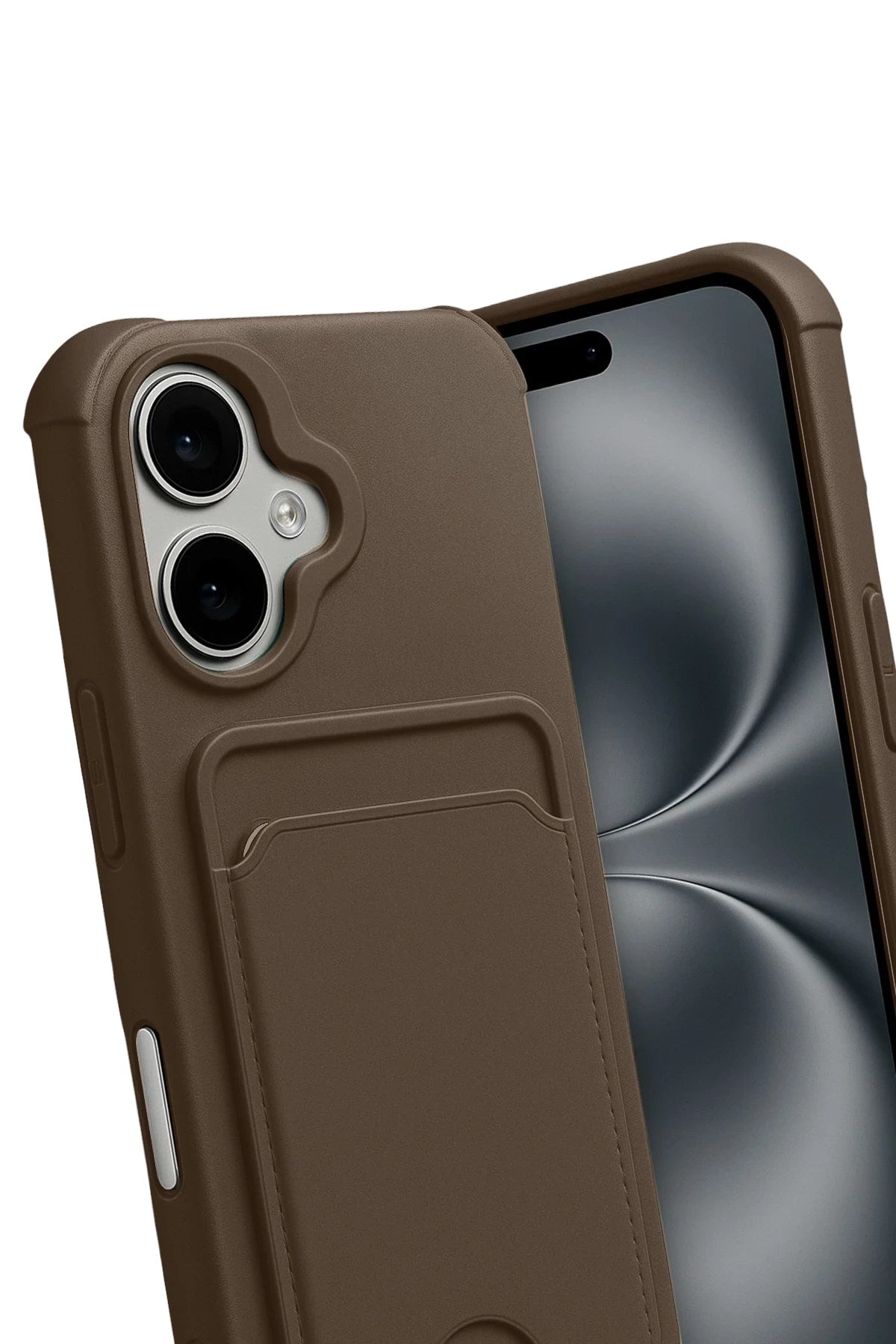 Mey İthalat® iPhone 17 Kelvin Kartvizitli Silikon - Kahverengi