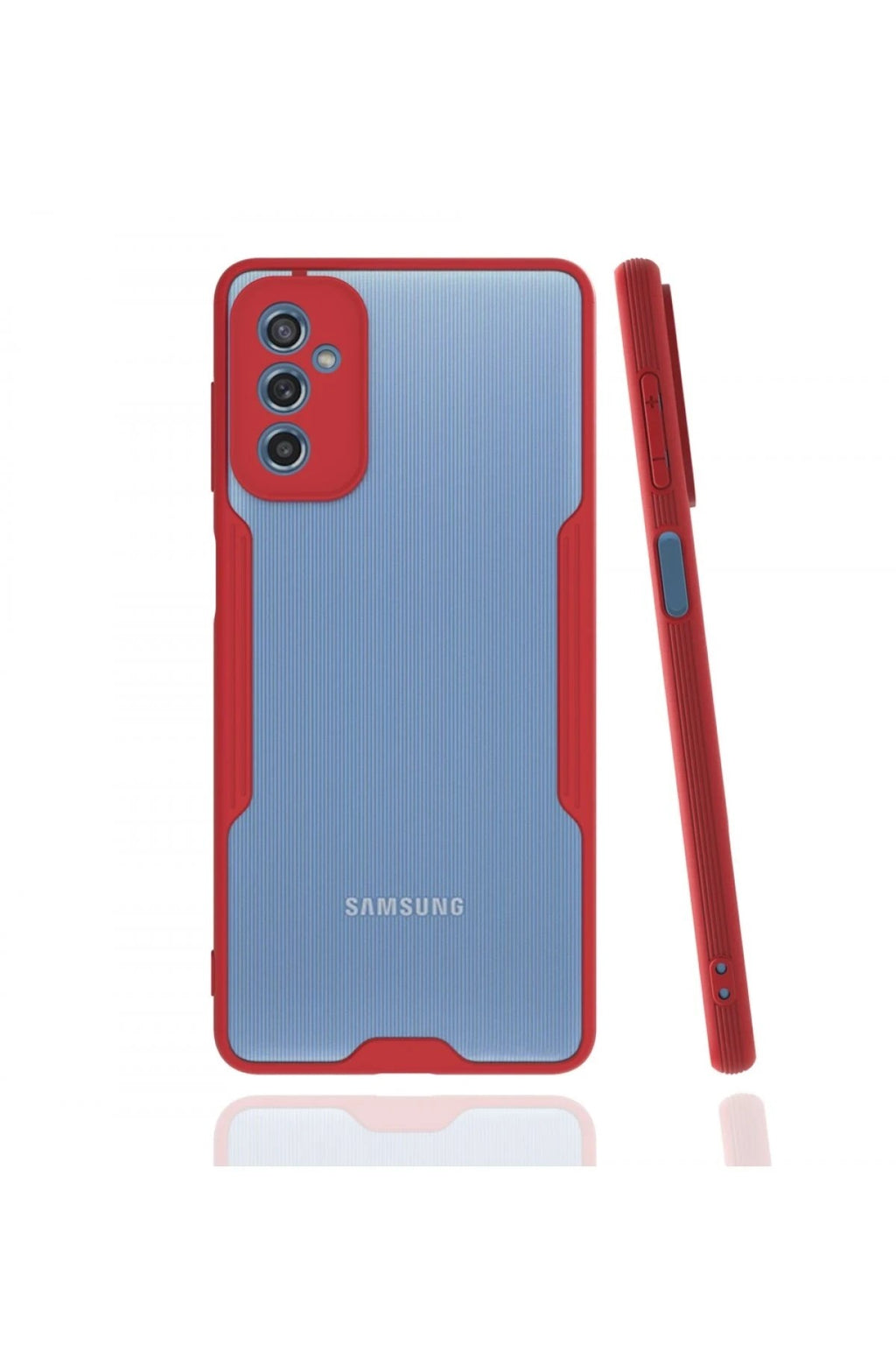 Mey İthalat® Samsung Galaxy M52 5G Kılıf Platin Silikon - Kırmızı