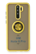 Mey İthalat® Redmi Note 8 Pro Kılıf Montreal Yüzüklü Silikon Kapak - Sarı