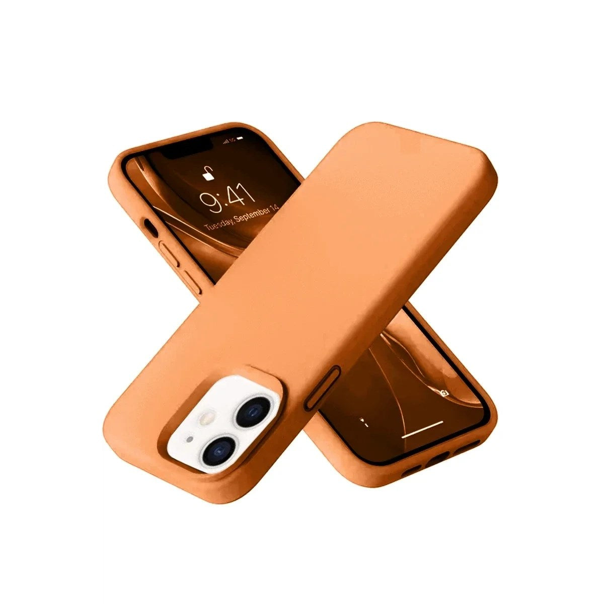 Mey İthalat® iPhone 12 Kılıf Nano içi Kadife Silikon - Turuncu