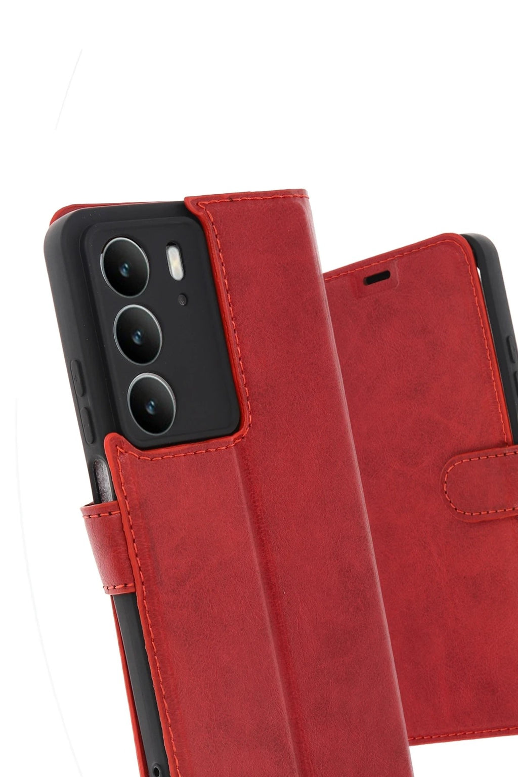 Mey İthalat® Realme C75 4G Trend S Plus Kapaklı Kılıf - Kırmızı