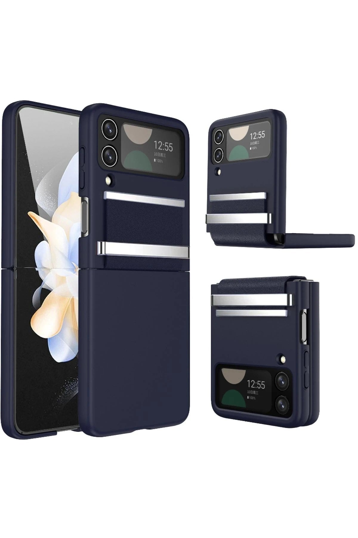 Mey İthalat® Samsung Galaxy Z Flip 4 Kılıf Belt Flip Kapak - Lacivert