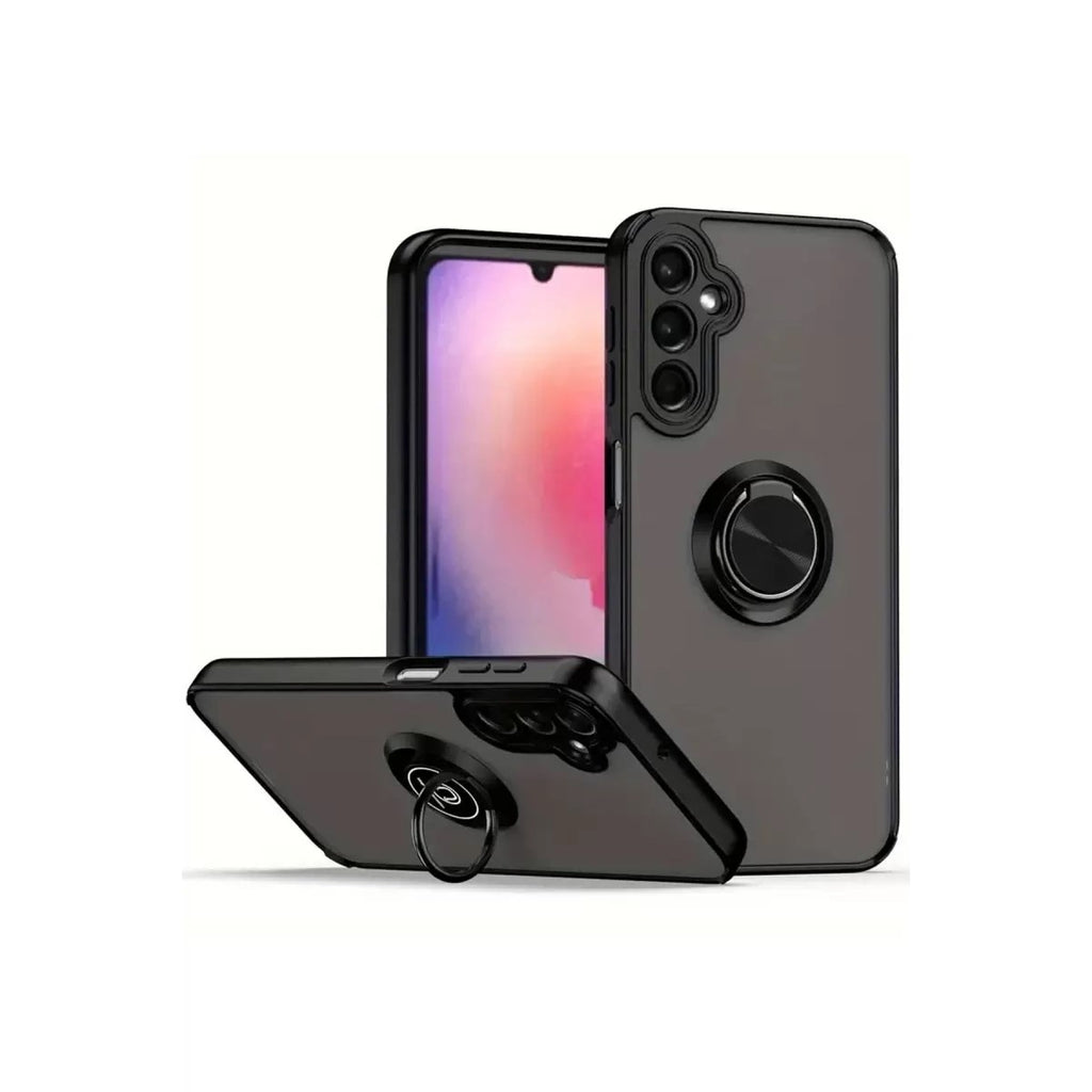 Mey İthalat® Samsung Galaxy A16 5G Kılıf Montreal Yüzüklü Silikon Kapak - Siyah