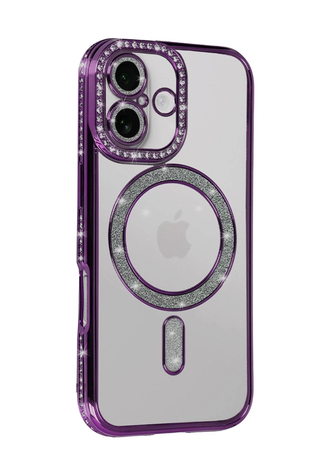 Mey İthalat® iPhone 17 Joke Simli Magneticsafe Kılıf - Derin Mor