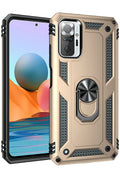 Mey İthalat® Redmi Note 10 Pro Kılıf Sofya Yüzüklü Silikon Kapak - Gold