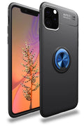 Mey İthalat® iPhone 11 Pro Max Kılıf Range Yüzüklü Silikon - Siyah-Mavi