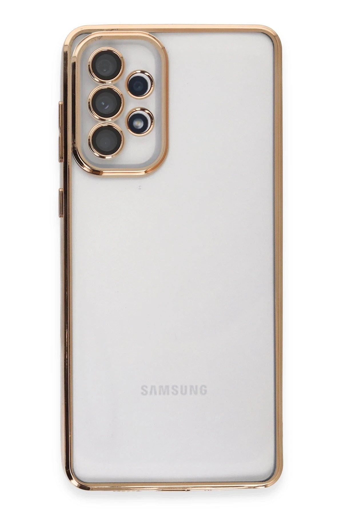 Mey İthalat® Samsung Galaxy A53 5G Kılıf Lensli Silikon - Gold