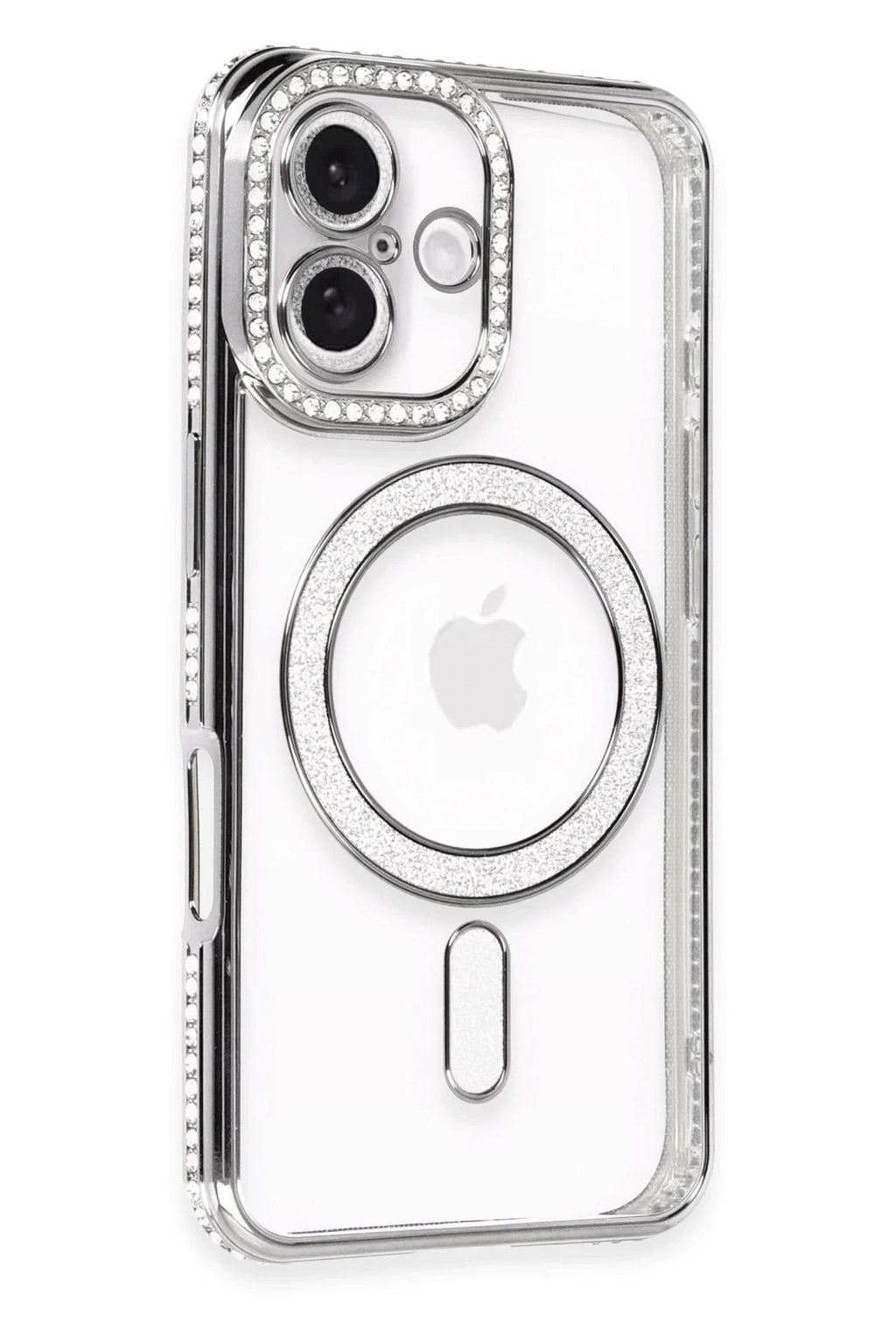 Mey İthalat® iPhone 16 Plus Kılıf Joke Simli Magneticsafe Kılıf - Gri