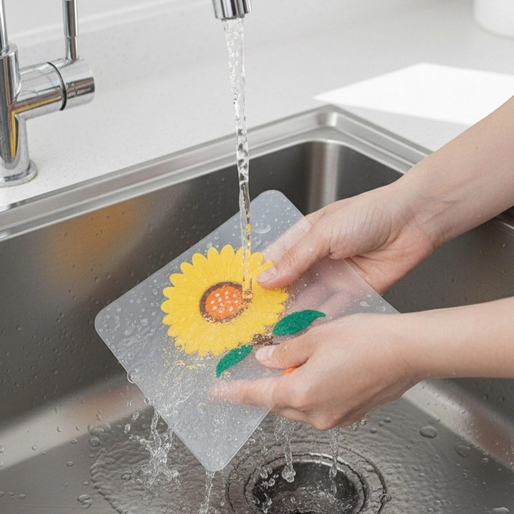 Ayçiçeği Tasarımlı Gider Koku Önleyici – Silikon Lavabo Gider Matı