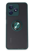 Mey İthalat® Realme C53 Kılıf Montreal Yüzüklü Silikon Kapak - Yeşil