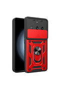 Mey İthalat® Realme 11 Pro Kılıf Pars Lens Yüzüklü Silikon - Kırmızı