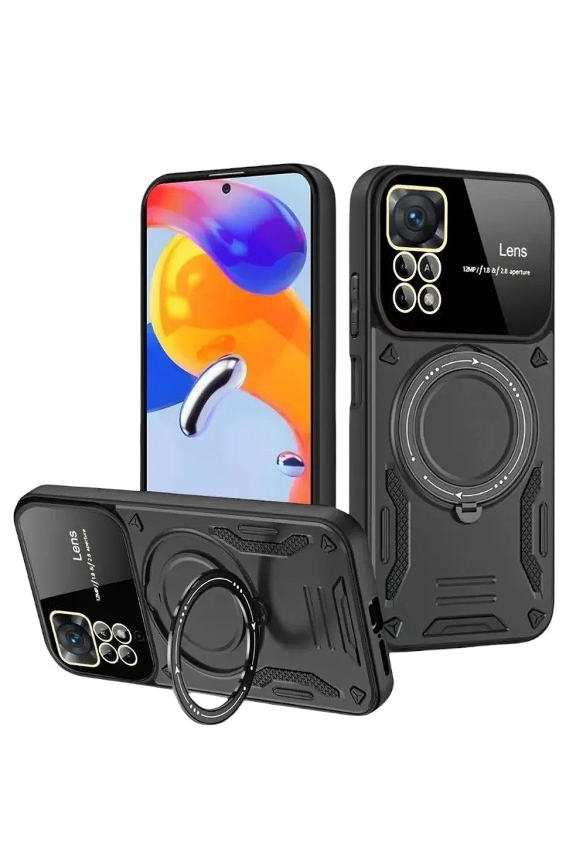 Mey İthalat® Realme 11 Pro Plus Joy Lens Standlı Kapak - Siyah