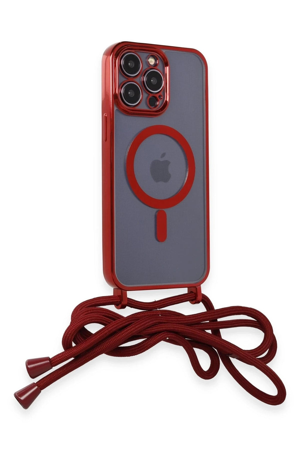 Mey İthalat® iPhone 14 Pro Max Kılıf Divo Lazer Askılı Magsafe Kapak - Kırmızı