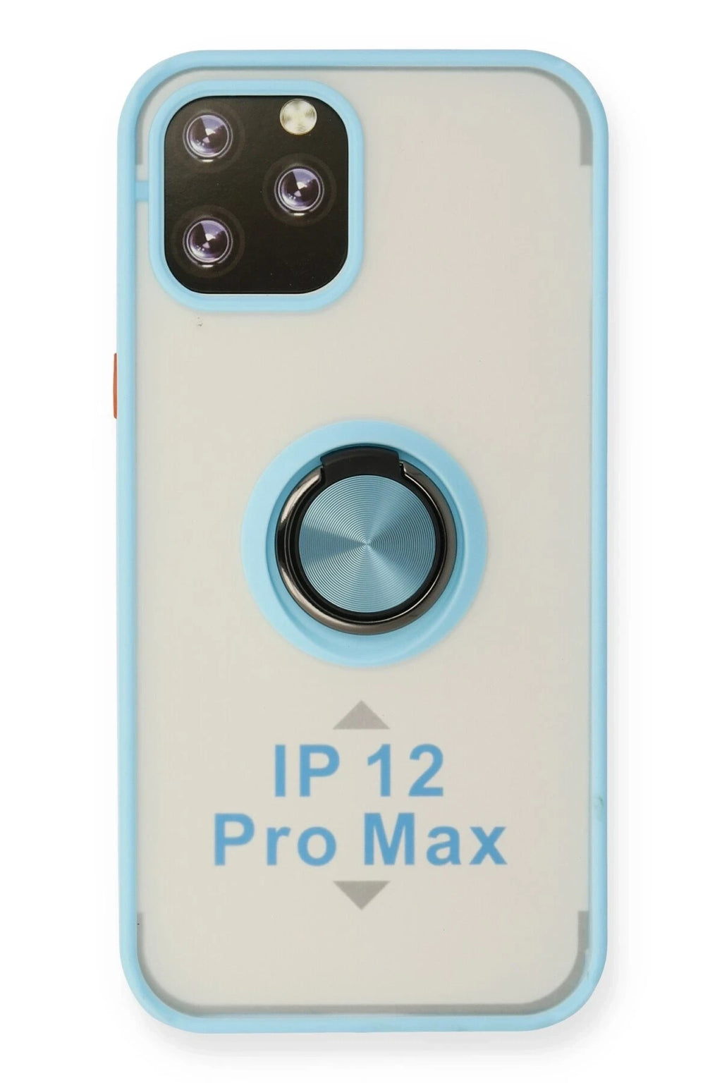 Mey İthalat® iPhone 12 Pro Max Kılıf Montreal Yüzüklü Silikon Kapak - Buz Mavi