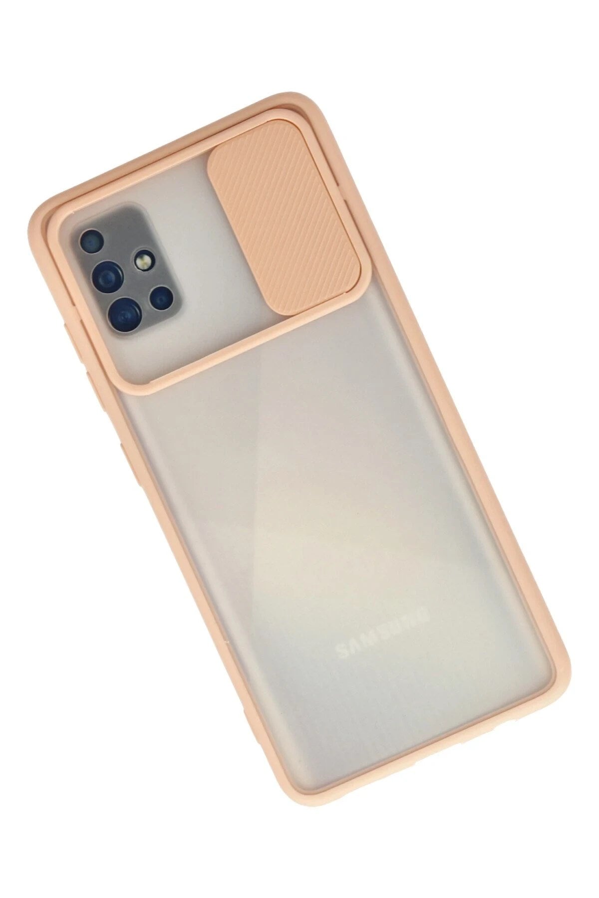 Mey İthalat® Samsung Galaxy A71 Kılıf Palm Buzlu Kamera Sürgülü Silikon - Pembe