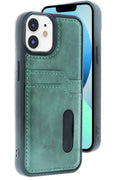 Mey İthalat® iPhone 11 Kılıf Sara Kartvizitli Deri Kılıf - Koyu Yeşil