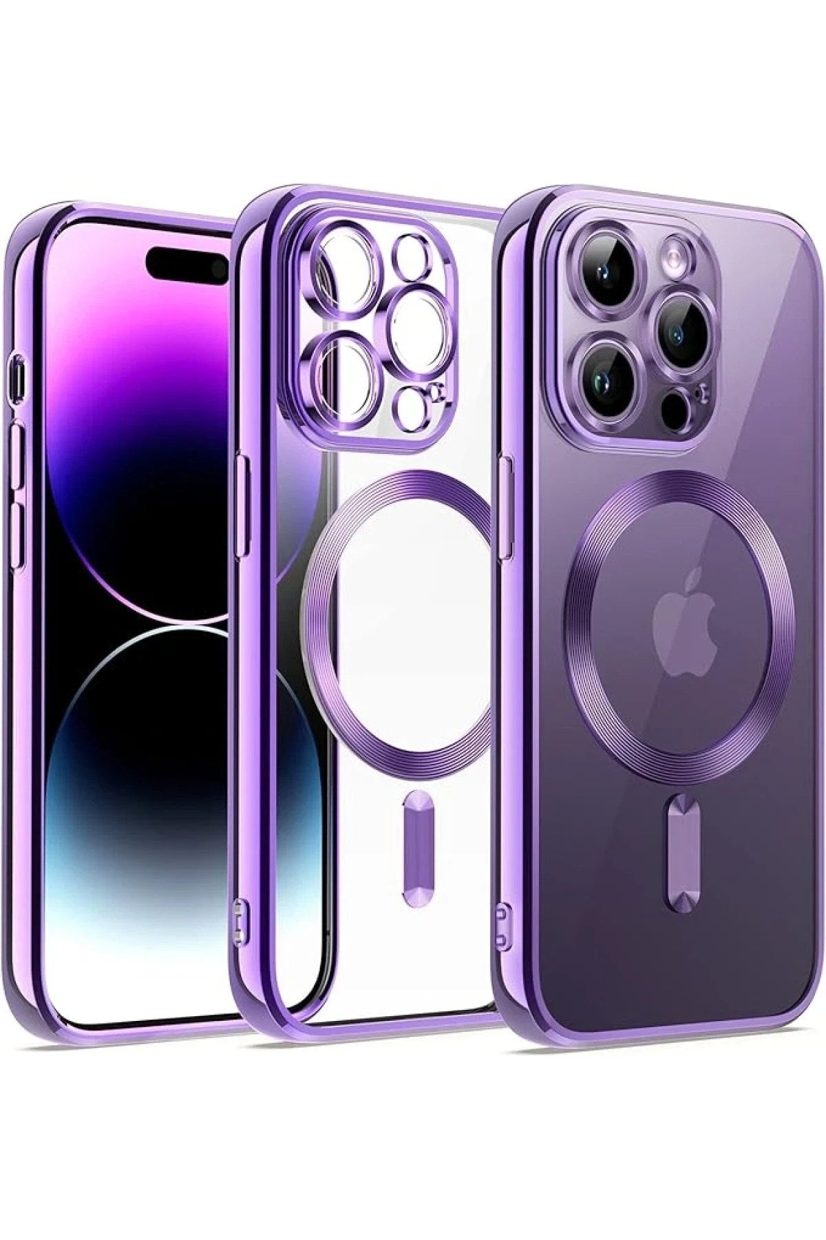 Mey İthalat® iPhone 14 Pro Kılıf Kross Magneticsafe Kapak - Mor