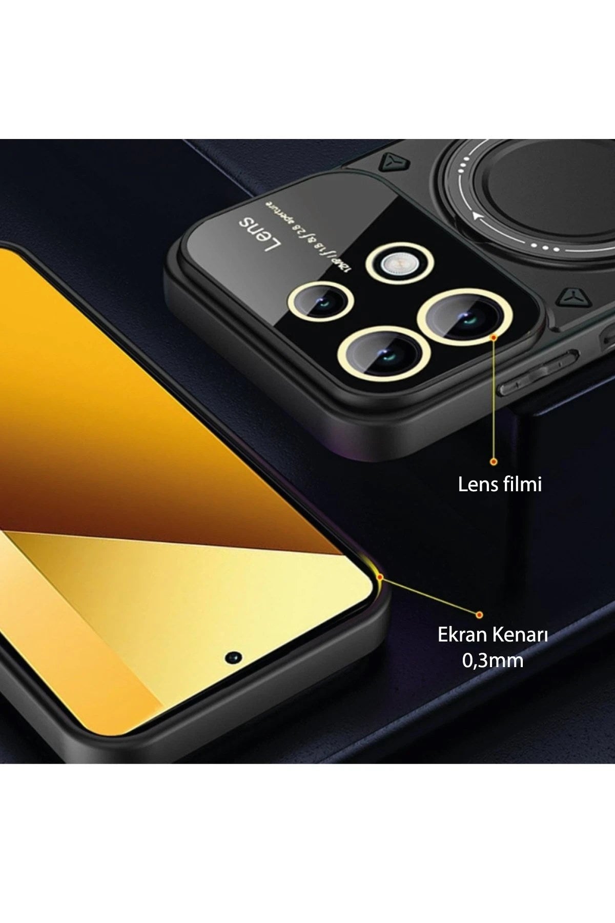 Mey İthalat® Redmi Note 13 4G Kılıf Joy Lens Standlı Kapak - Kırmızı