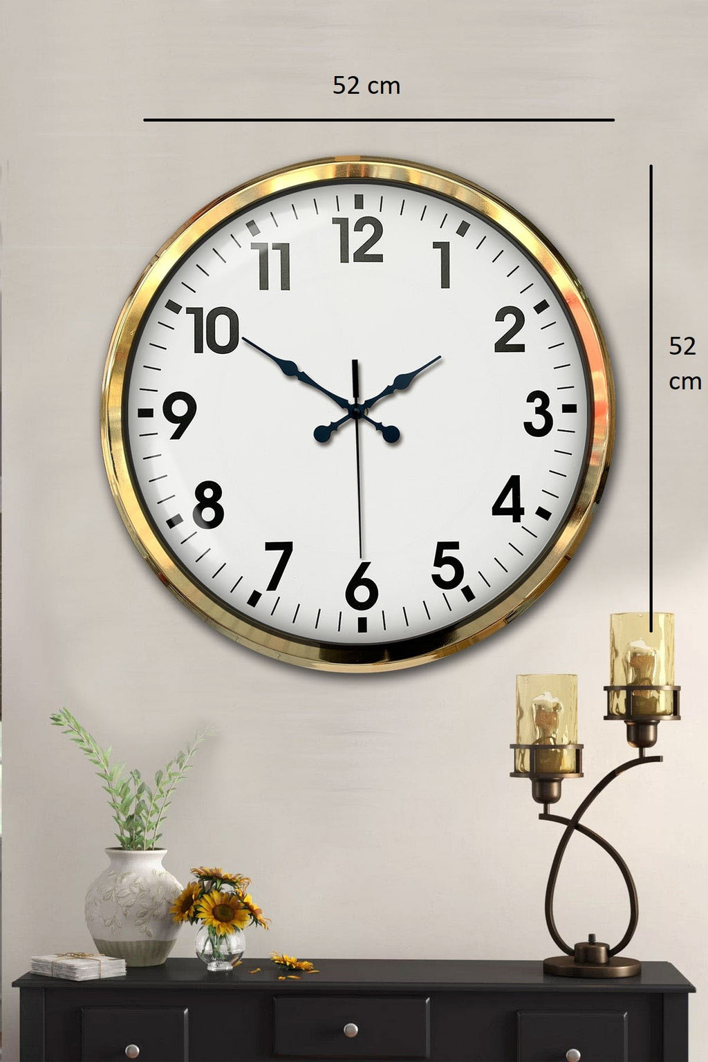 Gold Standart 52 Cm Metal Zarif Duvar Saati