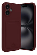 Mey İthalat® iPhone 16 Kılıf Kelvin Kartvizitli Silikon - Bordo