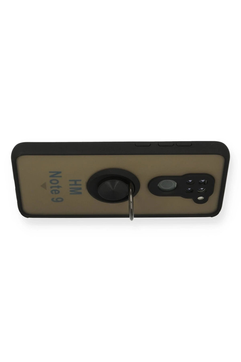 Mey İthalat® Redmi Note 9 Kılıf Montreal Yüzüklü Silikon Kapak - Siyah