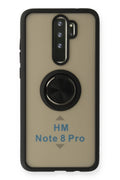 Mey İthalat® Redmi Note 8 Pro Kılıf Montreal Yüzüklü Silikon Kapak - Siyah