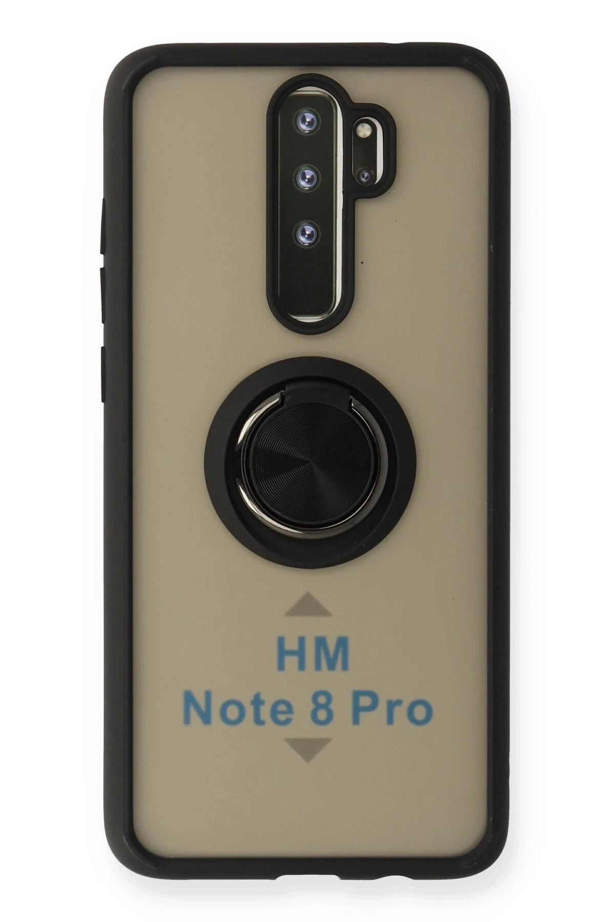 Mey İthalat® Redmi Note 8 Pro Kılıf Montreal Yüzüklü Silikon Kapak - Siyah