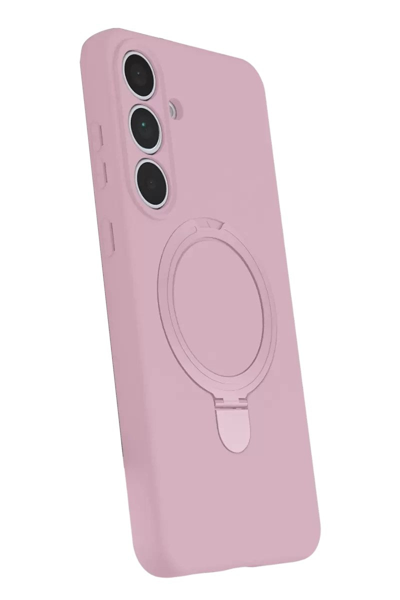 Mey İthalat® Samsung Galaxy S24 FE Regal Magsafe Standlı Kapak - Açık Pembe