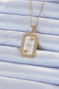 Mey İthalat® 316L Çelik Zincir Altın Renk Mineli Zirkon Taşlı Göz Figür Tarot Kolye