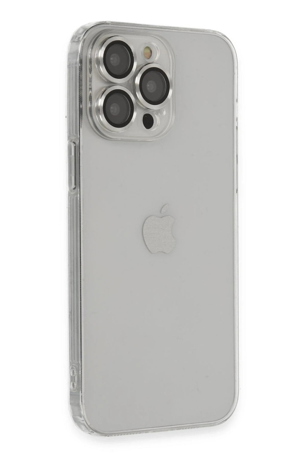 Mey İthalat® iPhone 13 Pro Max Kılıf Luko Lens Silikon - Gümüş