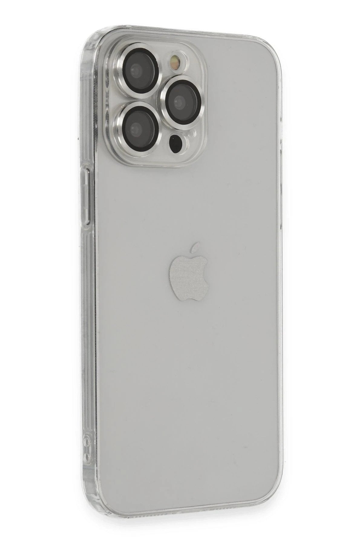 Mey İthalat® iPhone 13 Pro Max Kılıf Luko Lens Silikon - Gümüş