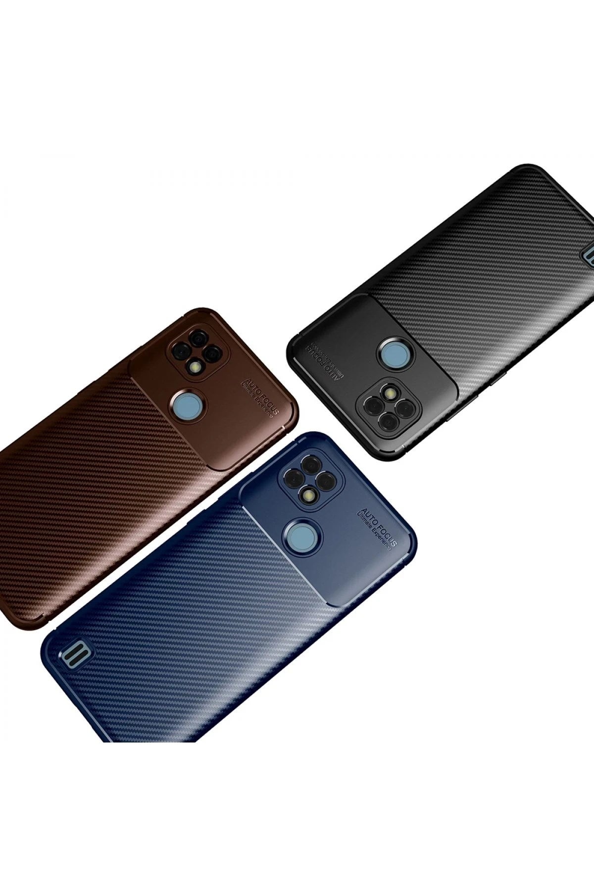Mey İthalat® Realme C21 Kılıf Auto Focus Karbon Kapak - Lacivert