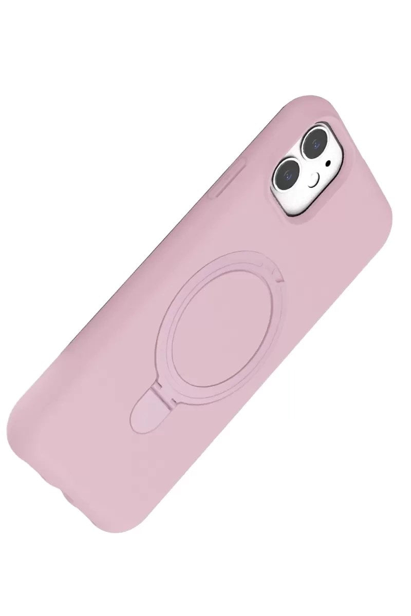 Mey İthalat® iPhone 11 Regal Magsafe Standlı Kapak - Açık Pembe