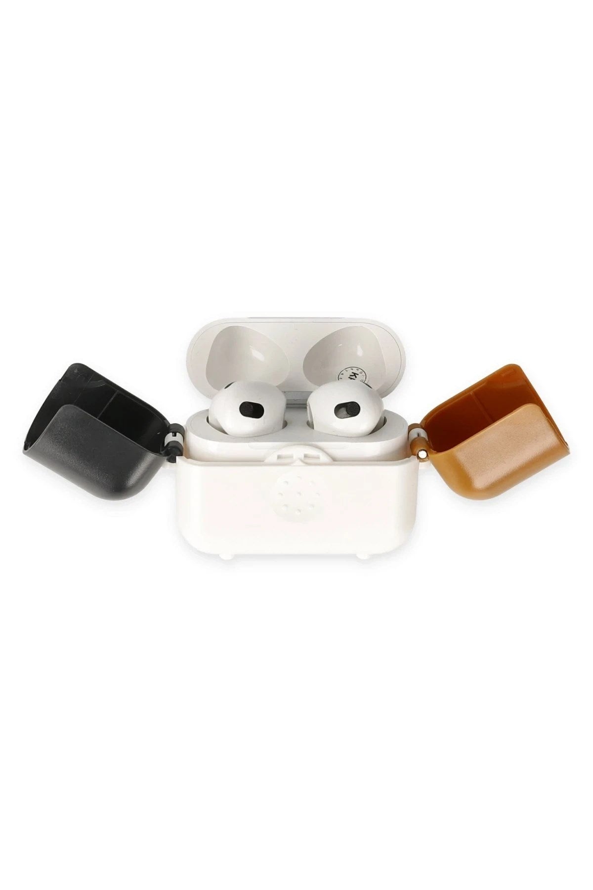 Mey İthalat® Airpods 3 (3.nesil) Basmalı Kılıf - Beyaz-Siyah-Kahverengi