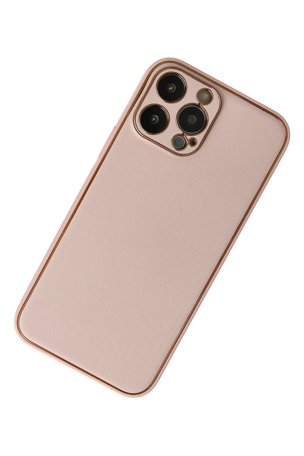 Mey İthalat® iPhone 13 Pro Max Kılıf Coco Deri Silikon Kapak - Pudra