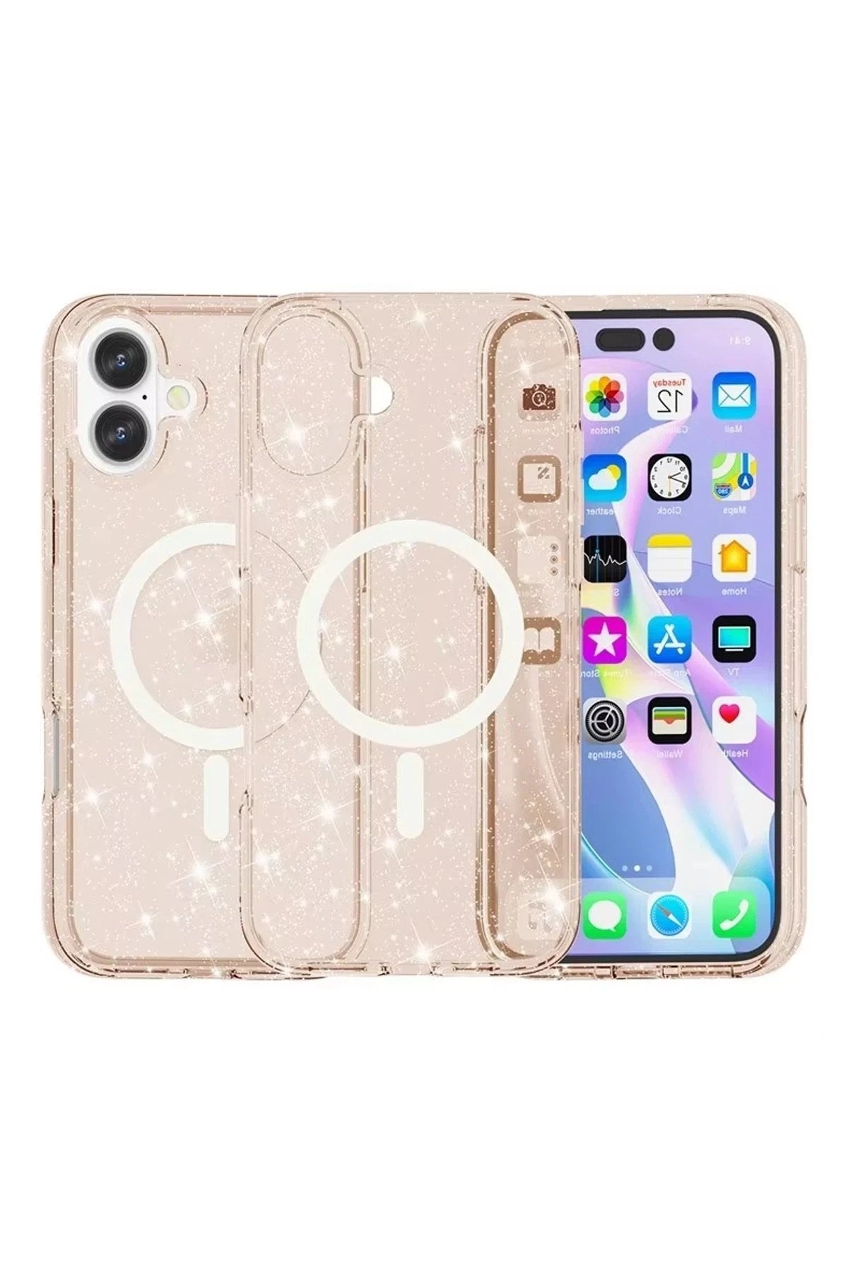 Mey İthalat® iPhone 16 Plus Kılıf Star Magsafe Kapak - Turuncu