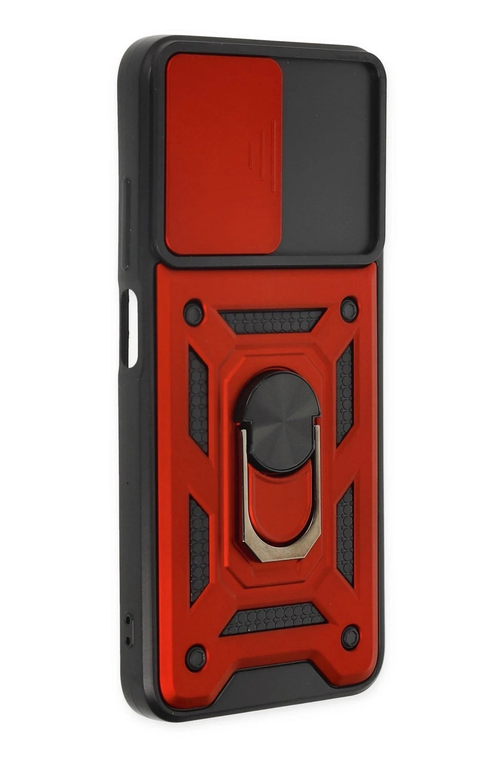 Mey İthalat® Poco M5 Kılıf Pars Lens Yüzüklü Silikon - Kırmızı
